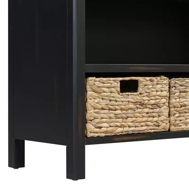 Console d'entrée vintage Whisen, Table d'appoint de canapé avec structure en bois stable, conception résistante et rangement pratique