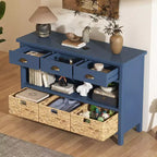 Console d'entrée vintage Whisen, Table d'appoint de canapé avec structure en bois stable, conception résistante et rangement pratique