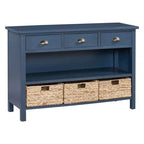 Console d'entrée vintage Whisen, Table d'appoint de canapé avec structure en bois stable, conception résistante et rangement pratique