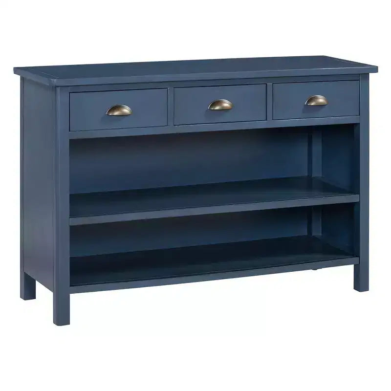 Console d'entrée vintage Whisen, Table d'appoint de canapé avec structure en bois stable, conception résistante et rangement pratique