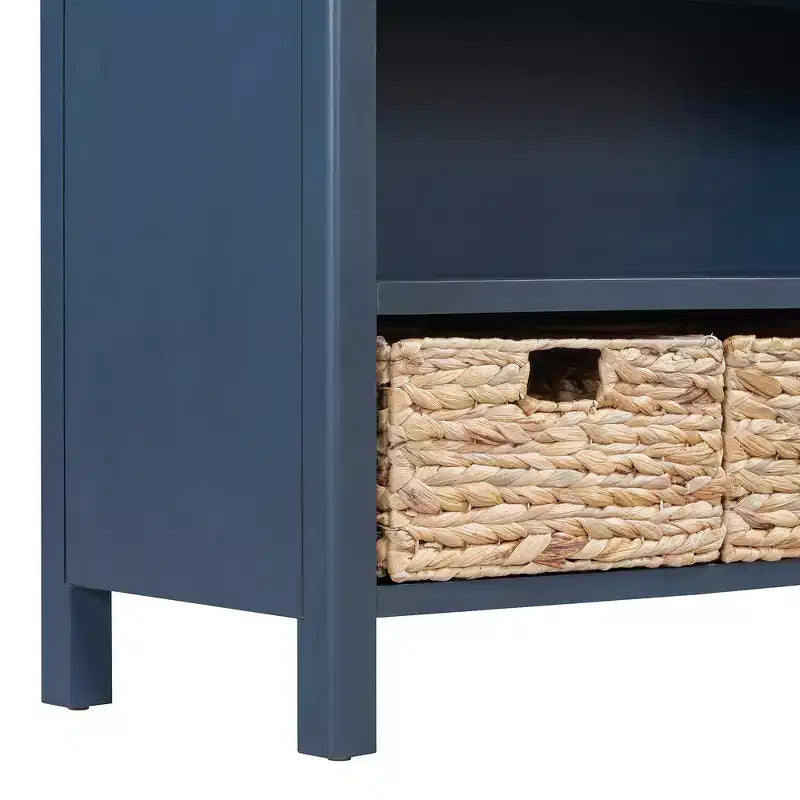 Console d'entrée vintage Whisen, Table d'appoint de canapé avec structure en bois stable, conception résistante et rangement pratique