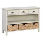 Console d'entrée vintage Whisen, Table d'appoint de canapé avec structure en bois stable, conception résistante et rangement pratique