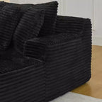 Canapé paresseux deux places en velours côtelé EHMKNP, chaise longue modulaire moderne avec coussins