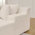 Canapé paresseux deux places en velours côtelé EHMKNP, chaise longue modulaire moderne avec coussins