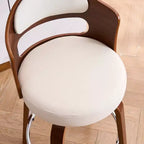 Lot de 2 tabourets de bar pivotants FERPIT 26 en similicuir avec pieds en bois courbé