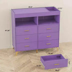 Commode à langer avec tiroirs, Commode bébé avec plan à langer, Prise électrique, Lumière LED et pieds en métal, Station de change