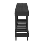Console rustique avec rangement, table de couloir en bois de sapin massif, table d'entrée vintage avec étagère et pieds renforcés