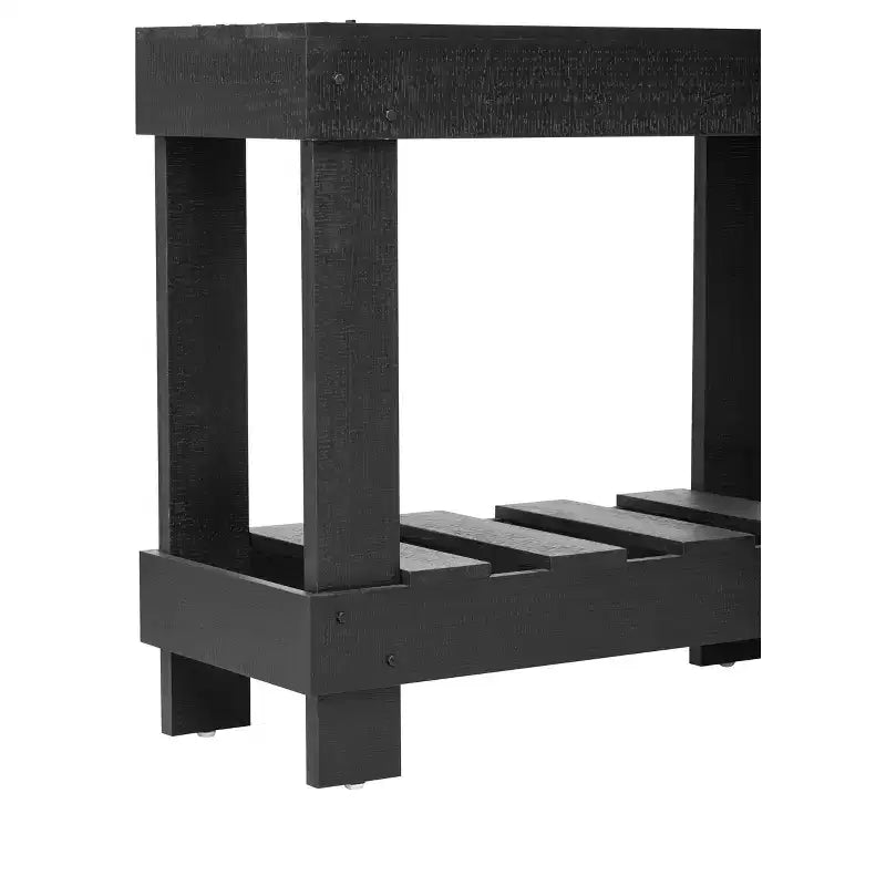 Console rustique avec rangement, table de couloir en bois de sapin massif, table d'entrée vintage avec étagère et pieds renforcés