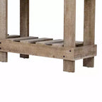 Console rustique avec rangement, table de couloir en bois de sapin massif, table d'entrée vintage avec étagère et pieds renforcés