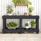 Console rustique avec rangement, table de couloir en bois de sapin massif, table d'entrée vintage avec étagère et pieds renforcés