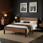 Cadre de lit plateforme avec tête de lit et pied de lit Rangement sous le lit Aucun sommier tapissier requis 12 lattes métalliques Sans bruit