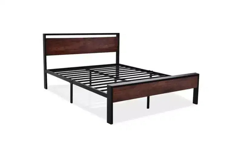 Cadre de lit plateforme avec tête de lit et pied de lit Rangement sous le lit Aucun sommier tapissier requis 12 lattes métalliques Sans bruit