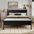 Cadre de lit plateforme avec tête de lit et pied de lit Rangement sous le lit Aucun sommier tapissier requis 12 lattes métalliques Sans bruit