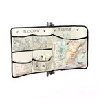 Alilang Organiseur Suspendu Pliable avec Compartiments Étiquetés et Bordure Contrastée 100x44cm - Beige Clair