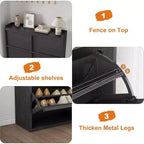 Meuble à chaussures avec tiroirs basculants, meuble à chaussures en bois dissimulé, meuble de rangement à chaussures autoportant pour entrée ou couloir