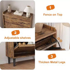 Meuble à chaussures avec tiroirs basculants, meuble à chaussures en bois dissimulé, meuble de rangement à chaussures autoportant pour entrée ou couloir