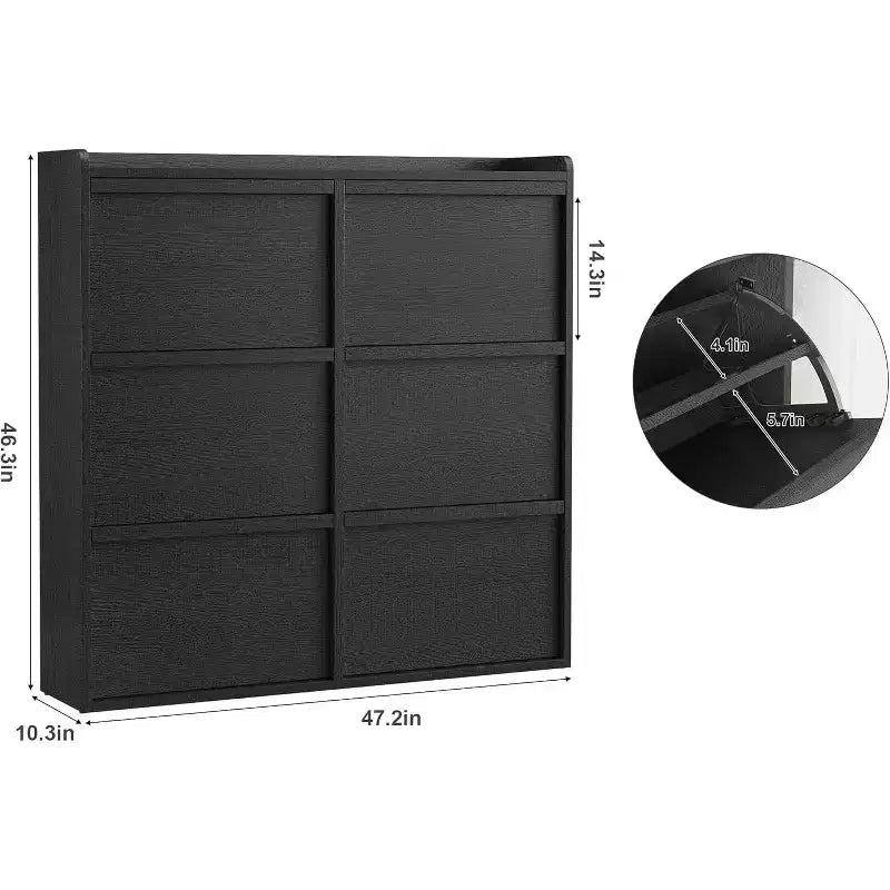 Meuble à chaussures avec tiroirs basculants, meuble à chaussures en bois dissimulé, meuble de rangement à chaussures autoportant pour entrée ou couloir