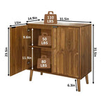 JVNOXK Bahut de salle à manger avec rangement, meuble de rangement de style ferme avec motif de trombone, meuble de rangement en bois pour bar à café de cuisine, Noyer
