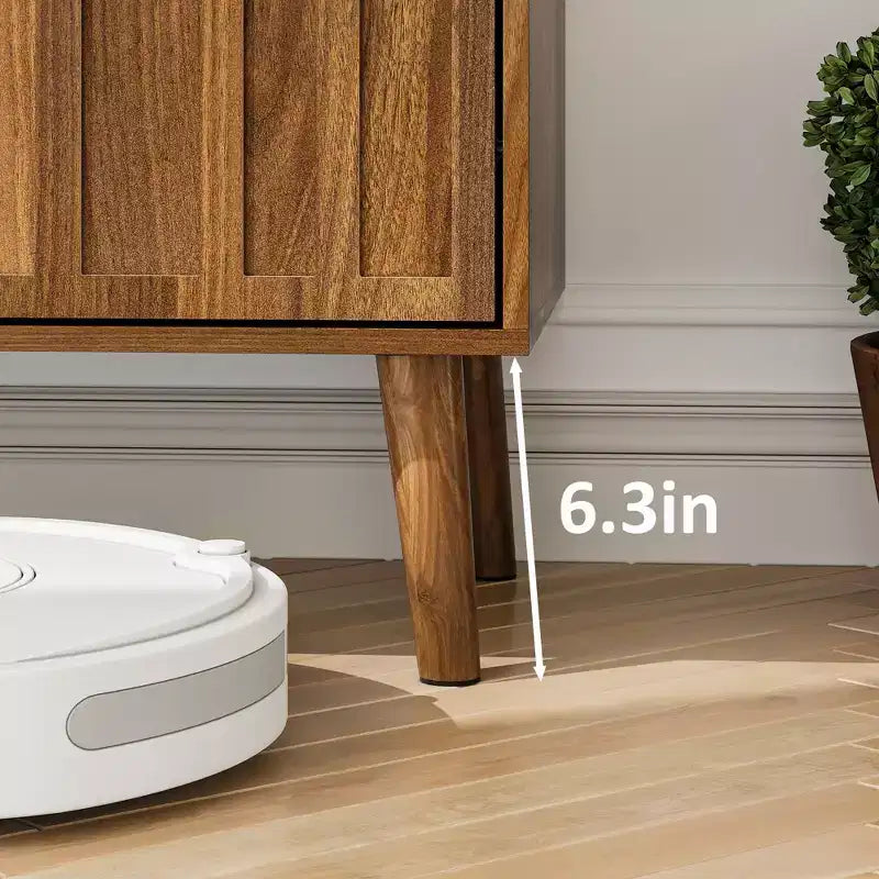 JVNOXK Bahut de salle à manger avec rangement, meuble de rangement de style ferme avec motif de trombone, meuble de rangement en bois pour bar à café de cuisine, Noyer