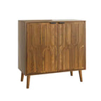 JVNOXK Bahut de salle à manger avec rangement, meuble de rangement de style ferme avec motif de trombone, meuble de rangement en bois pour bar à café de cuisine, Noyer