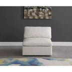 Meridian Furniture, Chaise modulaire sans accoudoirs, confort standard, velours moelleux