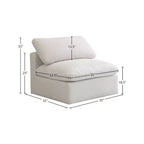 Meridian Furniture, Chaise modulaire sans accoudoirs, confort standard, velours moelleux