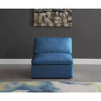 Meridian Furniture, Chaise modulaire sans accoudoirs, confort standard, velours moelleux
