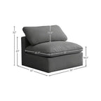 Meridian Furniture, Chaise modulaire sans accoudoirs, confort standard, velours moelleux