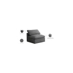 Meridian Furniture, Chaise modulaire sans accoudoirs, confort standard, velours moelleux