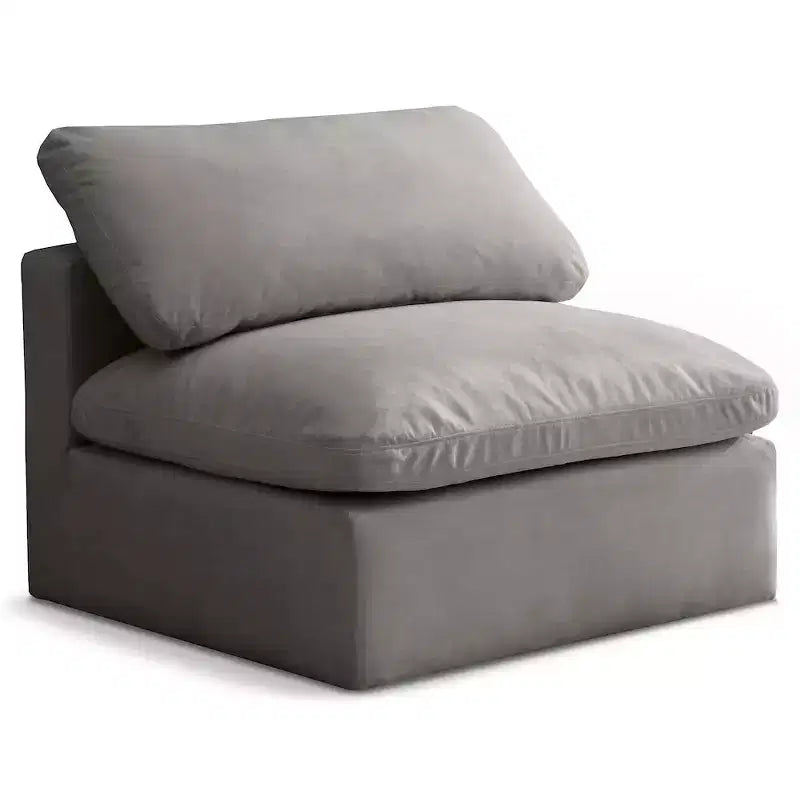 Meridian Furniture, Chaise modulaire sans accoudoirs, confort standard, velours moelleux