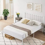 Cadre de lit plateforme pleine grandeur, cadre de lit en métal avec tête de lit, espace de rangement de 32 cm en dessous, aucun sommier tapissier requis, silencieux, noir