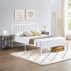 Cadre de lit plateforme pleine grandeur, cadre de lit en métal avec tête de lit, espace de rangement de 32 cm en dessous, aucun sommier tapissier requis, silencieux, noir