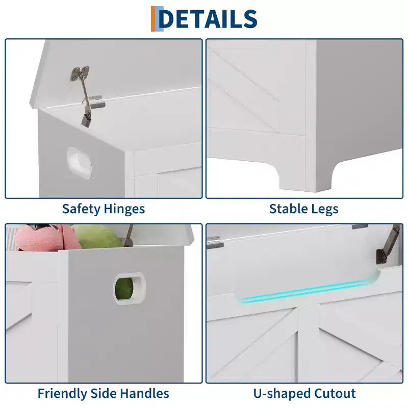 Tabouret de rangement décoratif en MDF 100 cm - Unité de rangement décorative, repose-pieds élégant, pieds aux formes uniques, solution de rangement multifonctionnelle.