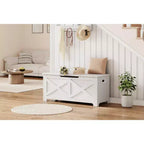 Tabouret de rangement décoratif en MDF 100 cm - Unité de rangement décorative, repose-pieds élégant, pieds aux formes uniques, solution de rangement multifonctionnelle.