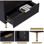 Commode de chambre haute à cinq tiroirs à rainures modernes, armoire à tiroirs de 48 pouces de haut, rangement profond avec plateau large, adaptée au salon, au couloir, noire