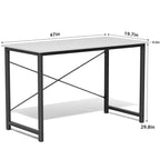 JIONJOY 47 Bureau Informatique - Table d'Écriture pour Bureau à Domicile Renforcée en X, Style Moderne Simple