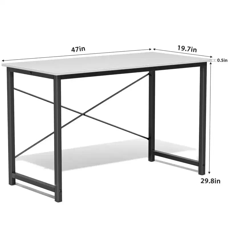 JIONJOY 47 Bureau Informatique - Table d'Écriture pour Bureau à Domicile Renforcée en X, Style Moderne Simple