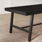 Table à manger GustoWave de 63 pouces pour 4 à 6 personnes, table de cuisine rectangulaire aspect bois avec cadre en métal
