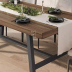 Table à manger GustoWave de 63 pouces pour 4 à 6 personnes, table de cuisine rectangulaire aspect bois avec cadre en métal