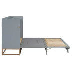Lit mural escamotable Queen Murphy Bed avec pieds dorés, lit armoire queen size pliant pour chambre d'amis/bureau