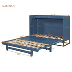 Lit mural escamotable Queen Murphy Bed avec pieds dorés, lit armoire queen size pliant pour chambre d'amis/bureau