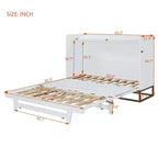 Lit mural escamotable Queen Murphy Bed avec pieds dorés, lit armoire queen size pliant pour chambre d'amis/bureau