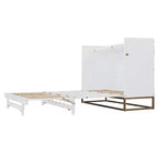 Lit mural escamotable Queen Murphy Bed avec pieds dorés, lit armoire queen size pliant pour chambre d'amis/bureau