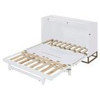 Lit mural escamotable Queen Murphy Bed avec pieds dorés, lit armoire queen size pliant pour chambre d'amis/bureau