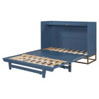 Lit mural escamotable Queen Murphy Bed avec pieds dorés, lit armoire queen size pliant pour chambre d'amis/bureau