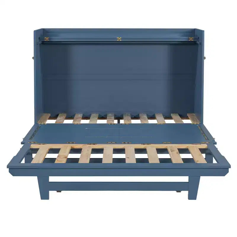 Lit mural escamotable Queen Murphy Bed avec pieds dorés, lit armoire queen size pliant pour chambre d'amis/bureau