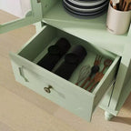 Homy Casa Buffet Haut de Cuisine avec Portes Vitrées et Tiroirs, Pieds en Bois Massif, pour Salle à Manger ou Salon
