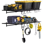 Étagères murales de garage, lot de 2 de 60x120cm, crochets inclus, système d'organisation murale pour garage, étagères de rangement, étagères flottantes, capacité de 90 kg