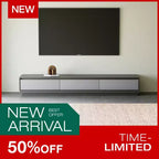 Meuble TV contemporain extensible Luck Live 78,7, d'une largeur maximale de 141,7, avec 3 tiroirs de rangement