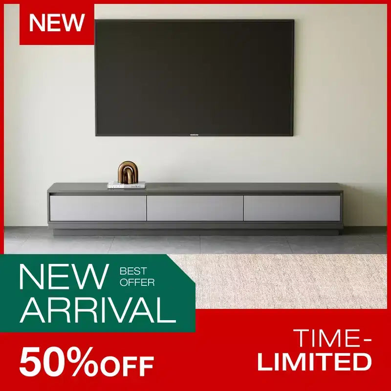 Meuble TV contemporain extensible Luck Live 78,7, d'une largeur maximale de 141,7, avec 3 tiroirs de rangement